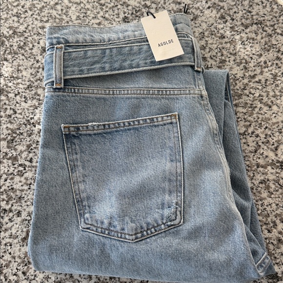Agolde Reworked 90's Jeans Paperbag High Waisted Belted Revival Sz 27 - Picture 15 of 15